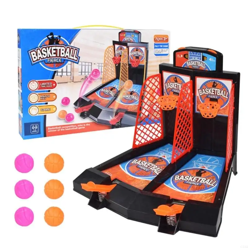 

C5AA Toy Handheld Desktop Battle Basketball Game Home Desk Gift for Kids and Adults Bagatelle Game Office Game Fun Sports