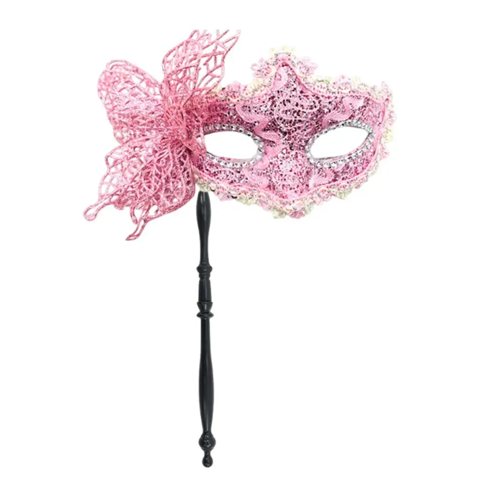 Venezianische Party-Handmasken mit Stab, Schmetterlings-Masken für Festival-Kostümpartys, Mardi-Gras-Masken mit Haltestab – Detail 11