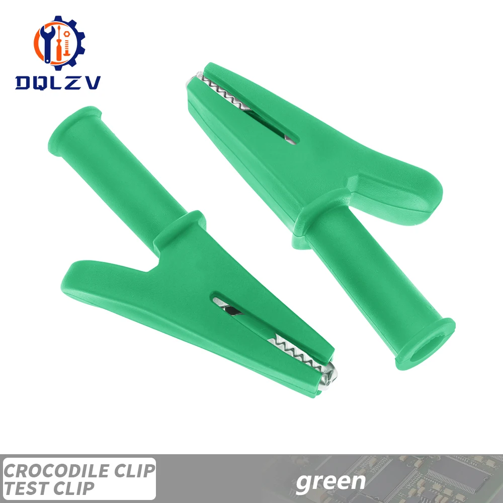 5PCS 30A 1000V Kunststoff Öffnung 10MM Runde Griff Krokodil Test Adapter Clip Sonde Stift Test Alligator 4mm Bananen Stecker Isoliert