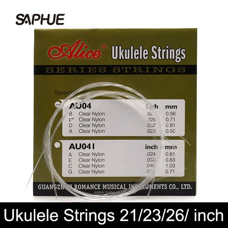 4 Pcs/set Alice AU04 Soprano Nylon Ukulele Strings, Replacement Part Instrument Accessories for 21