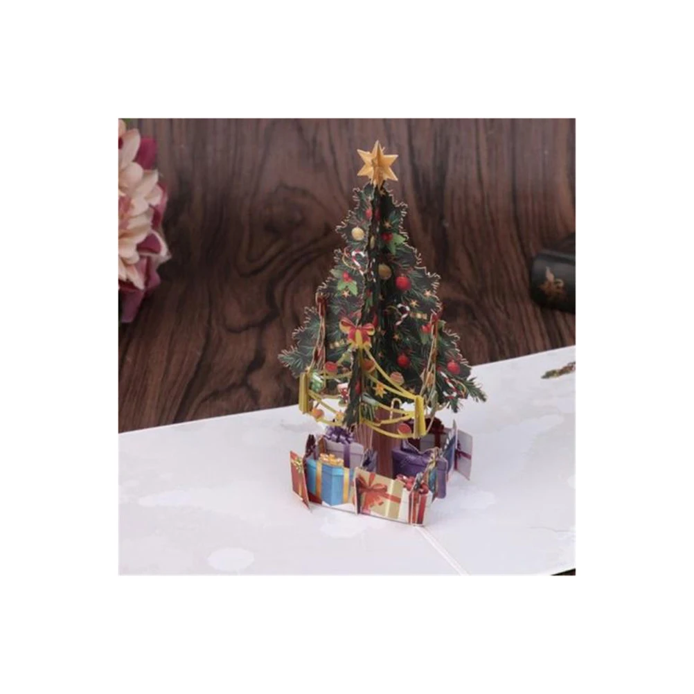 

3D Paper Carved Greeting Cards 30x15x0 2cm White Christmas Gift Holiday New Year Pop up Design Perfect for All