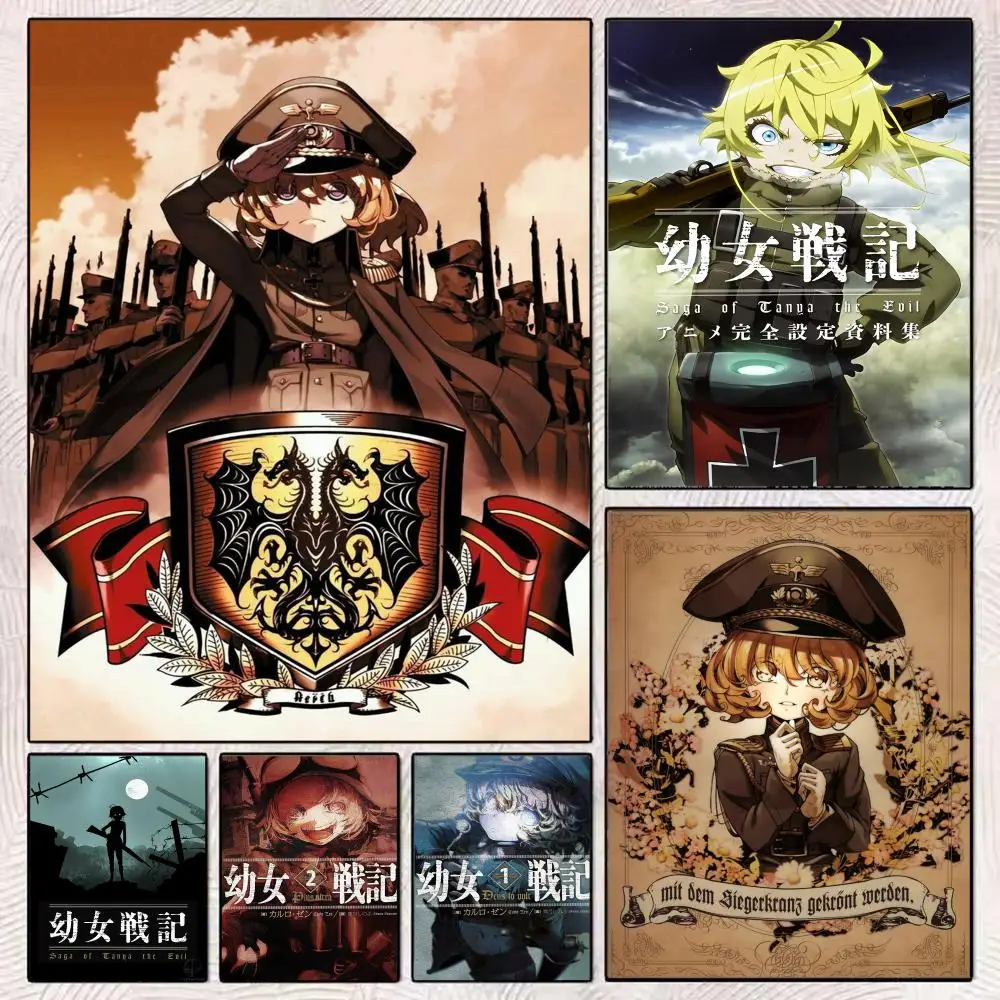 1PC Anime Y-Youjo S-Senki Painting Calligraphy Frameless Canvas Poster Anti-wrinkle Wall Art Perfect for Room Home Decor