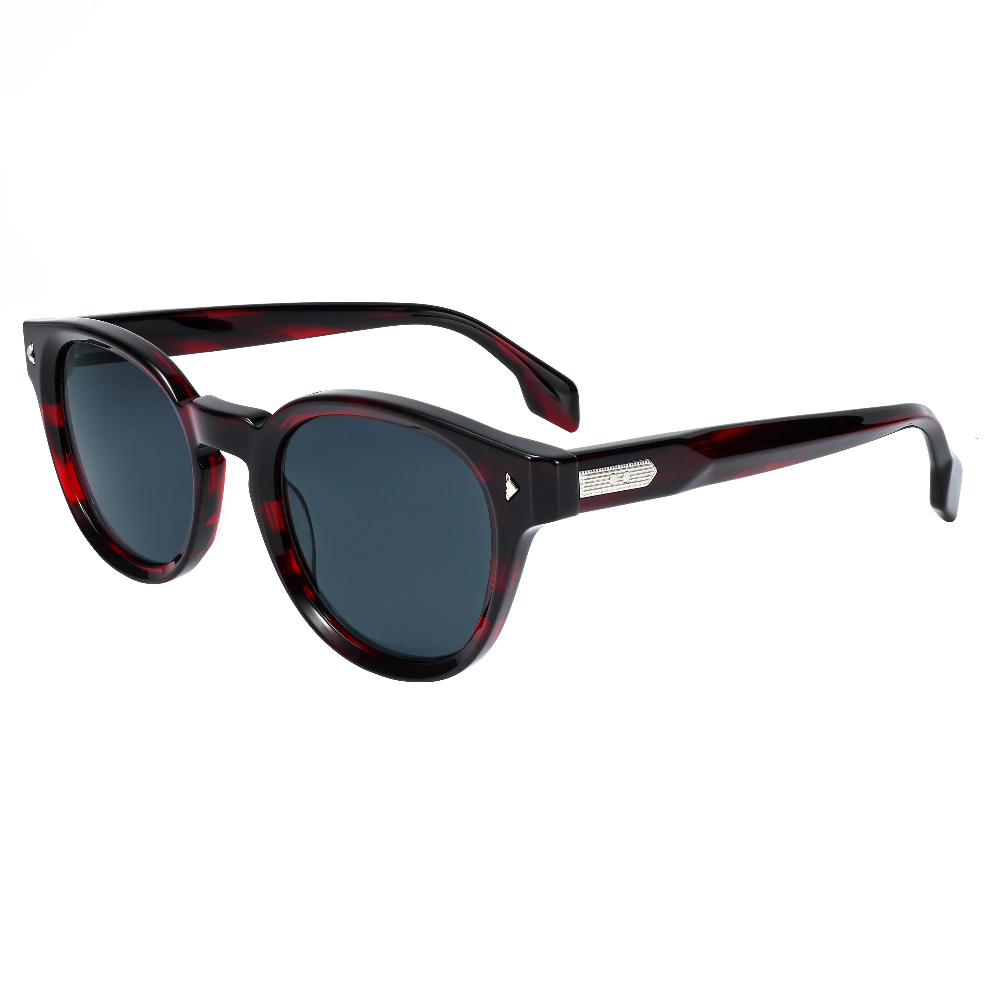 

VZONE Designer New Dark Red Acetate Sunglasses Retro Full Frame Lightweight UV400 Non-Polarized Eyewear