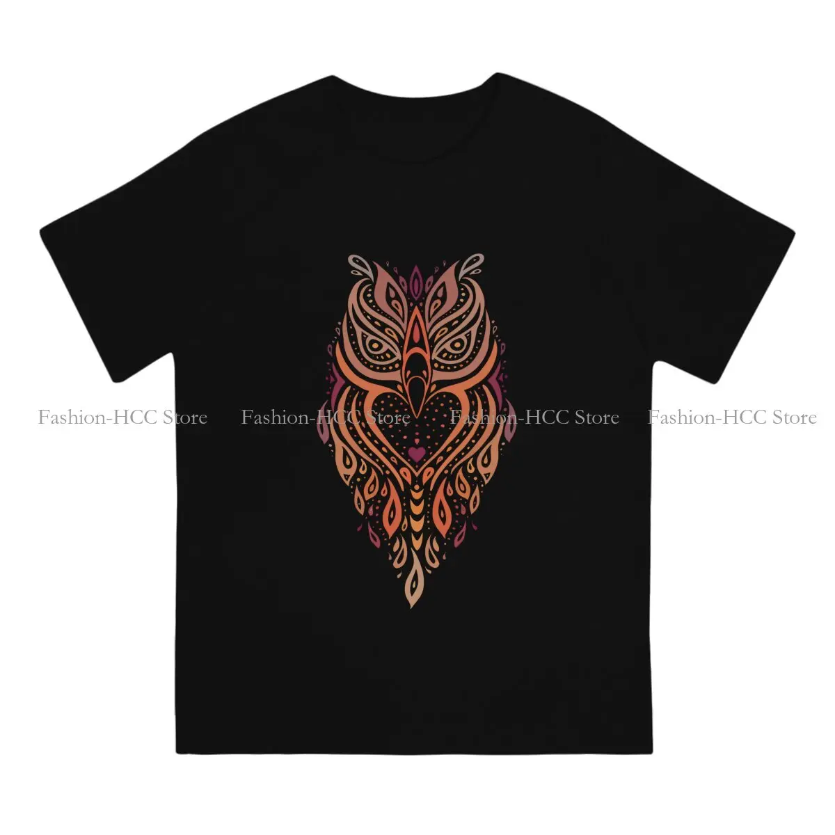 Design O Neck TShirt Abstract Owl Design Original Polyester T Shirt Man's Tops Individuality