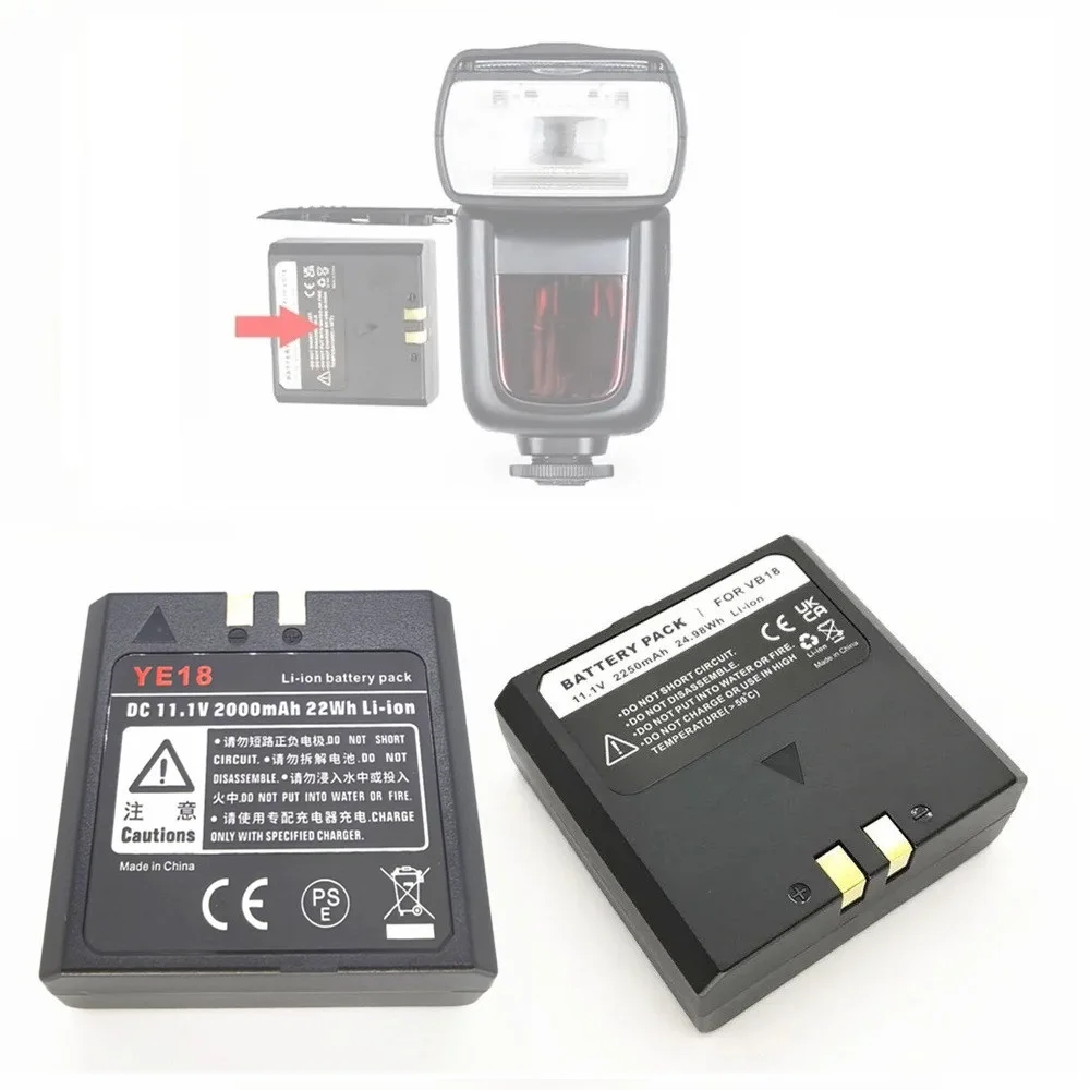 VB-19 VB19 VB18 Flash Li-ion Battery Chargeable Replacement for Godox Ving V850 V850II V860 V860II Speedlite Flashgun