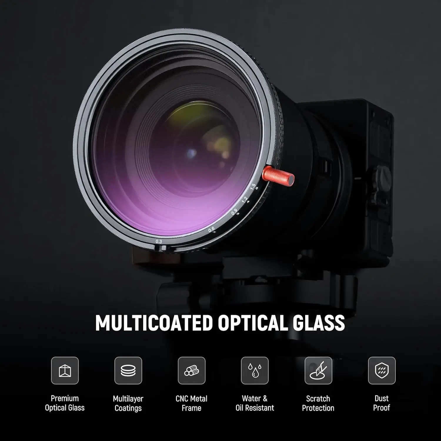 NEEWER 3-in-1 variabler ND-Filter + CPL + schwarze Diffusion 1/4, ND2-32, Kameraobjektiv, zirkular polarisierendes HD-Glas mit neutraler Dichte – Detail 5