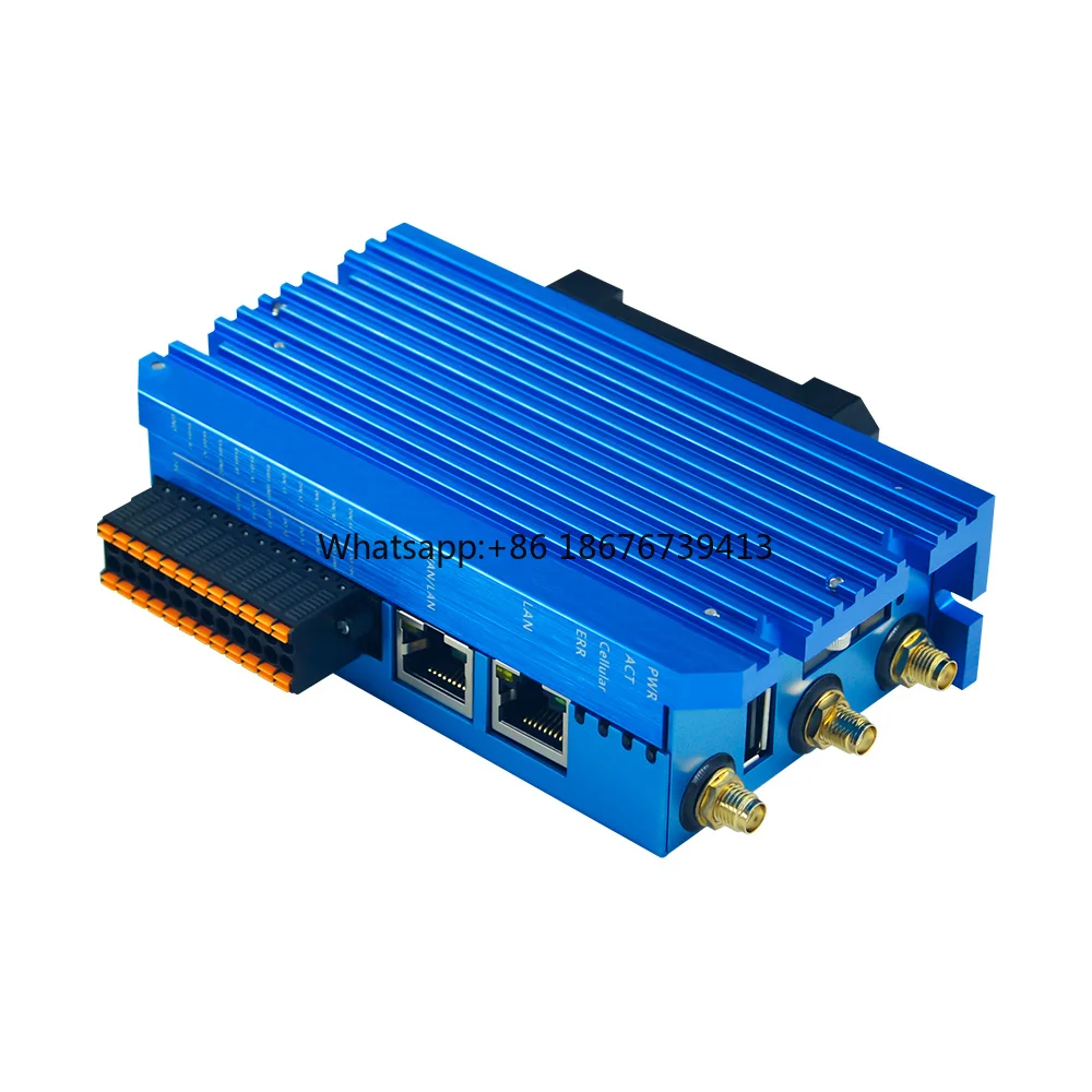 OpenEmbed Edgebox-Blue Triple Ethernet RJ45 WIFI 4G GPS RS485 Industrial Control PLC Controller Modbus PAC IoT SCADA Auto 512MB