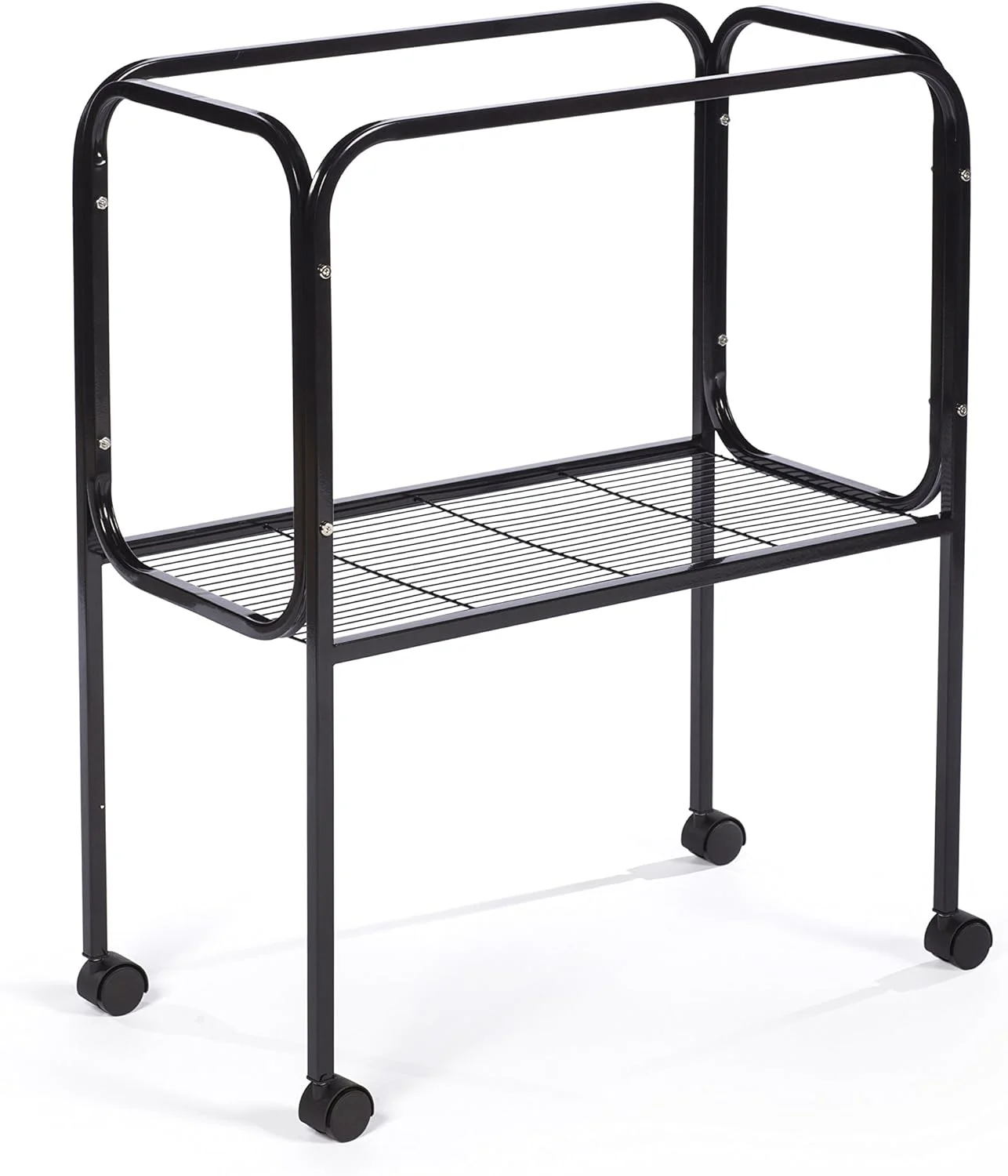 

Подставка для средней птичьей клетки на колесиках с полкой - Прочная металлическая передвижная подставка для удобства перемещения и хранения