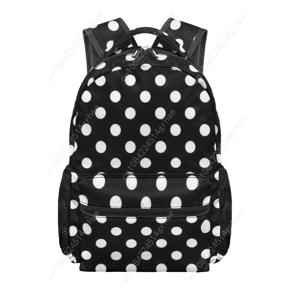 Polka Dot All-over Print Student Backpack Custom Casual Suitable for Travel and Camping Lightweight, and Easy To Clean