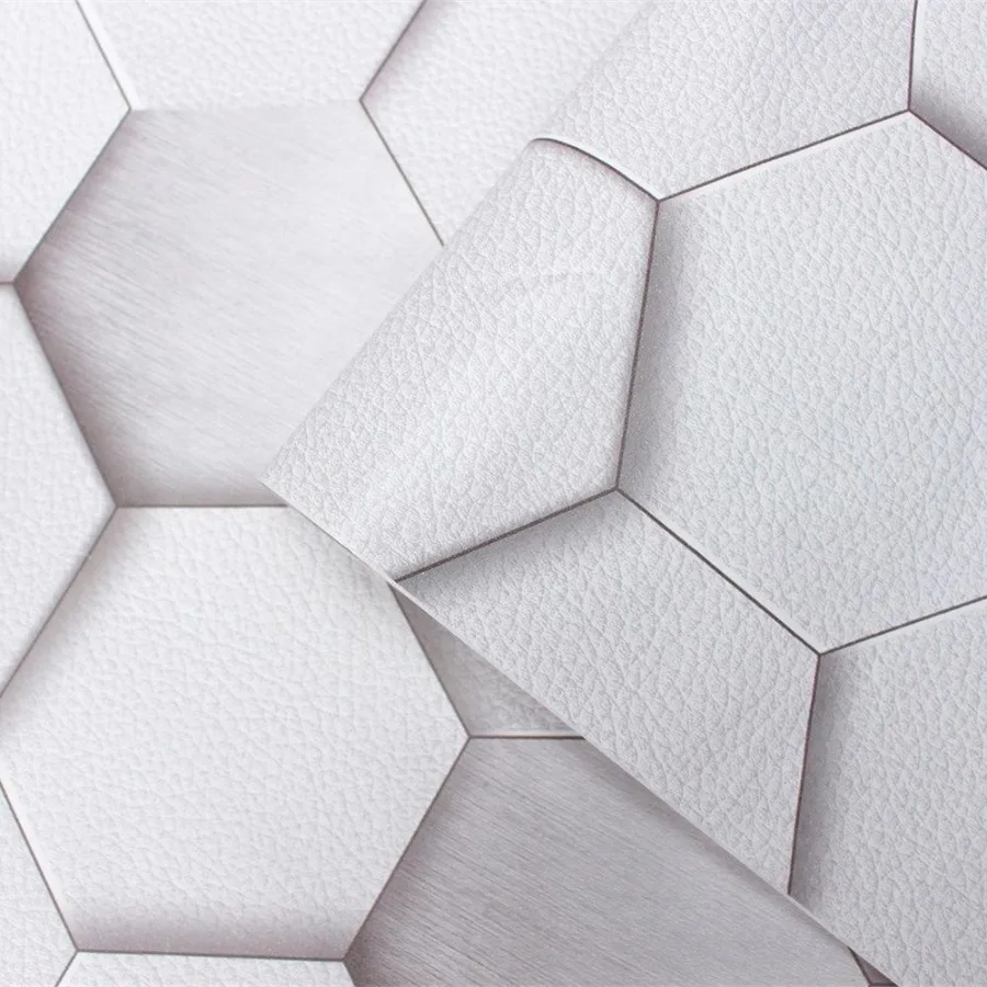 Hexagon Bedroom Decoration Papel De Parede 3d Waterproof Oil Proof Pvc Self Adhesive Wall Paper Gabinete Muebles Contact Paper