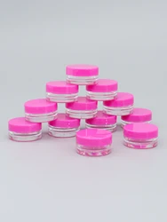 12 x 1g Pink-Purple Plastic Empty Jar Pot Travel Cosmetic Sample Makeup Face Cream Containers Nail Art Organizer Home Promotion