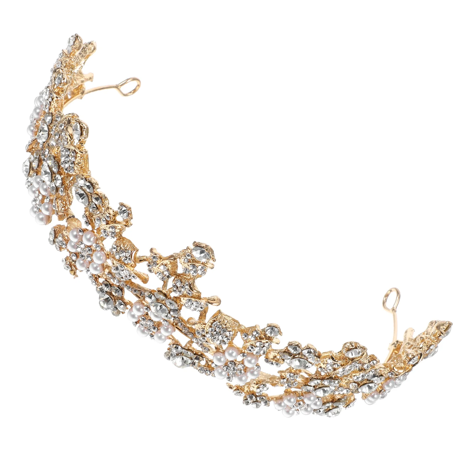 

Sparkling Crown Headband Rhinestone Imitation Pearl Bridal Tiara Wedding Party Hair Accessory For Women Bride Bridesmaid