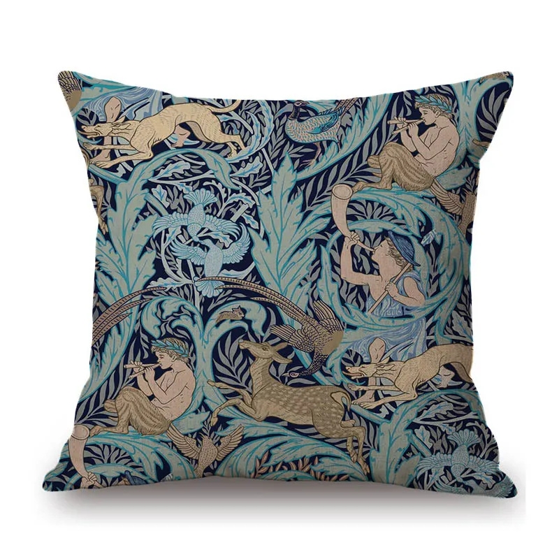 UK Artist Walter Crane Peacock  Swan Design Pattern Birds Home Decoration Sofa Throw Pillow Case Cotton Linen Cushion Cover Case
