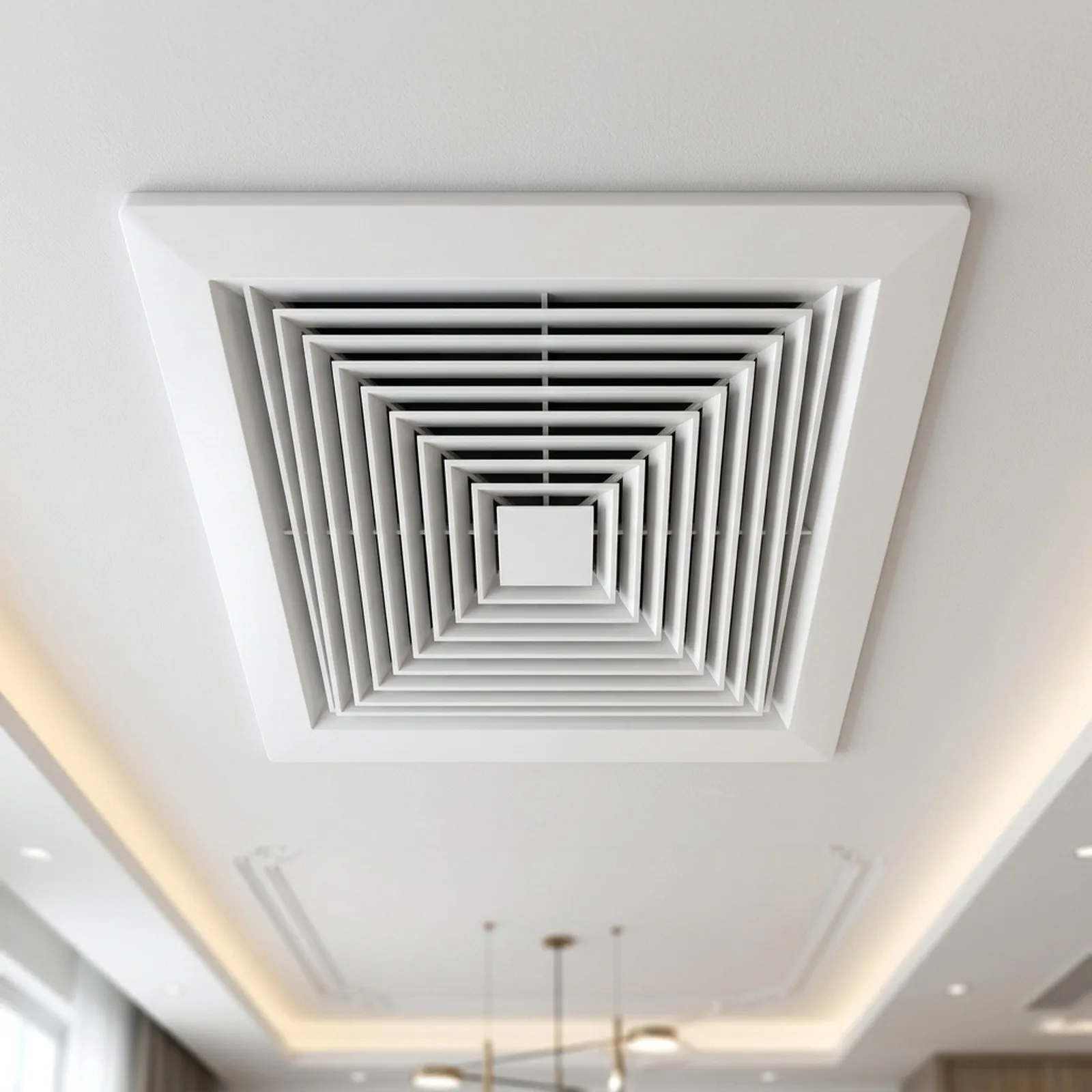 Aesthetic White Square Diffuser Made from Strong ABS Material Perfectly Suited for Modern Home or Office Environments