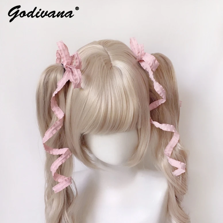 

Handmade Double Ponytail Twist Barrettes Lolita Sweet Girls A Pair of Hairclips Japanese Style Hair Clips Hairpin