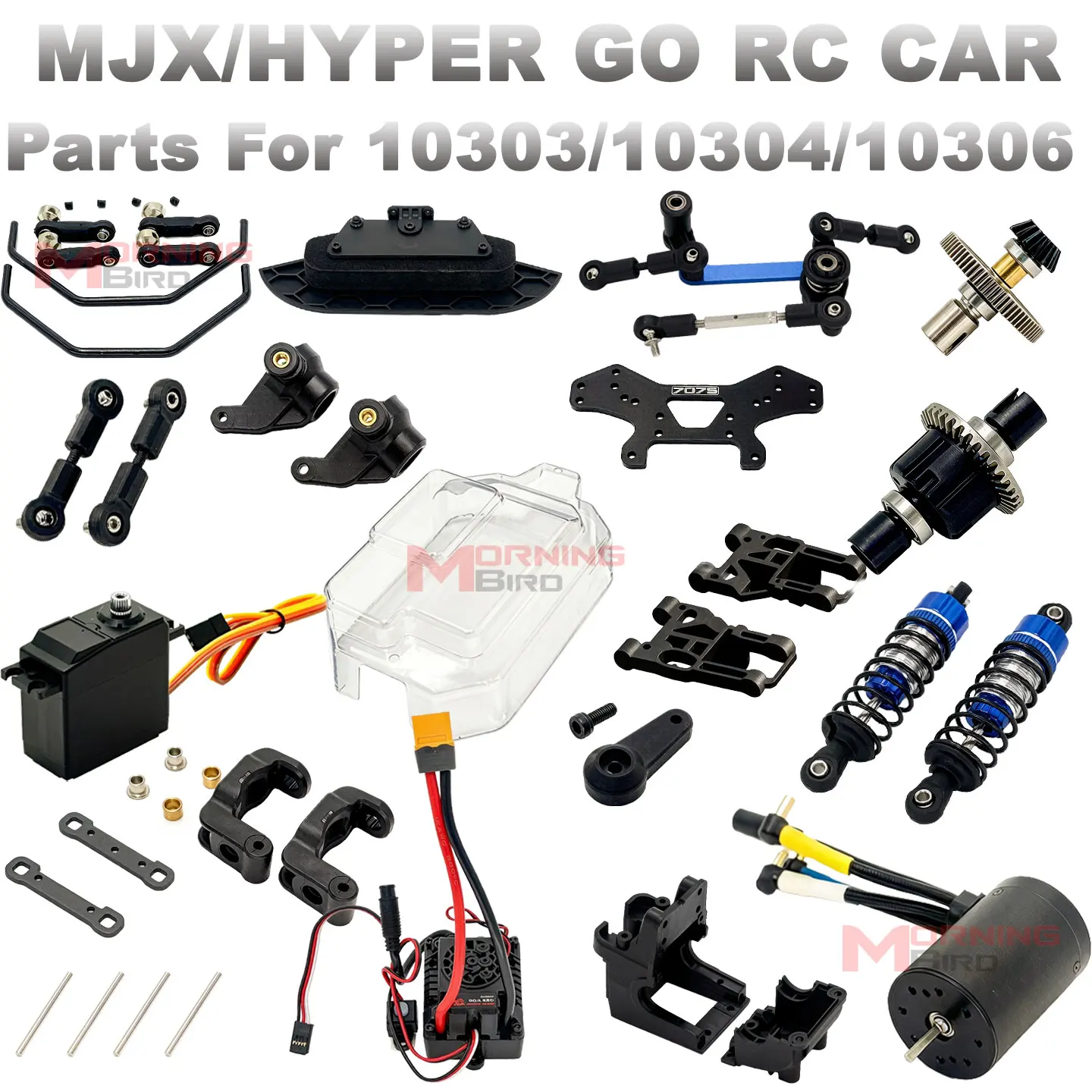 1/10 MJX Hype Go 10303 10304 10306 RC Truck Ersatzteil-Kit: Getriebe, Dogbone, Differential, Stoßdämpfer, A-Arm, Lenkung, Spurstange