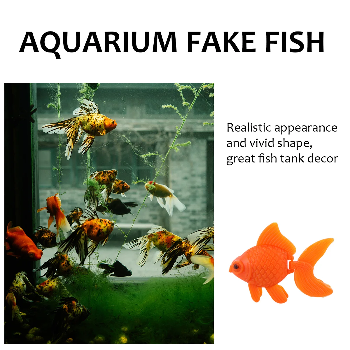 

10pcs Plastic Fish Orange Color Floating Decorations Simulation Tropical Goldfish for Aquarium Tank Landscaping