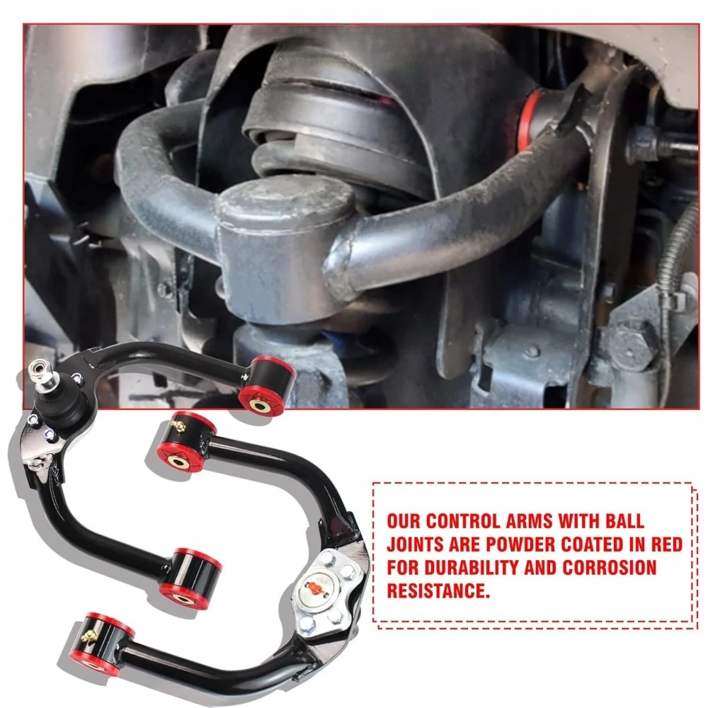 أدوات خارجية. أذرع التحكم العلوية الأمامية للرفع من Black1-4 بوصة، أذرع التحكم الأمامية القابلة للتعديل من الفولاذ الأنبوبي مع وصلات كروية