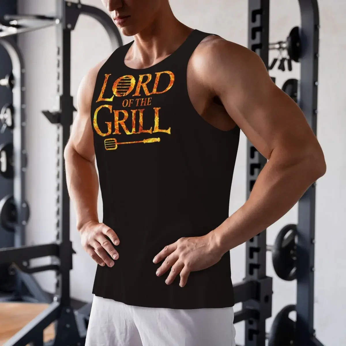Quick Dry Lord Of The Grill, Barbecue Chef Gym Tank Muscle Sleeveless Shirt Bodybuilding Breathable Vest