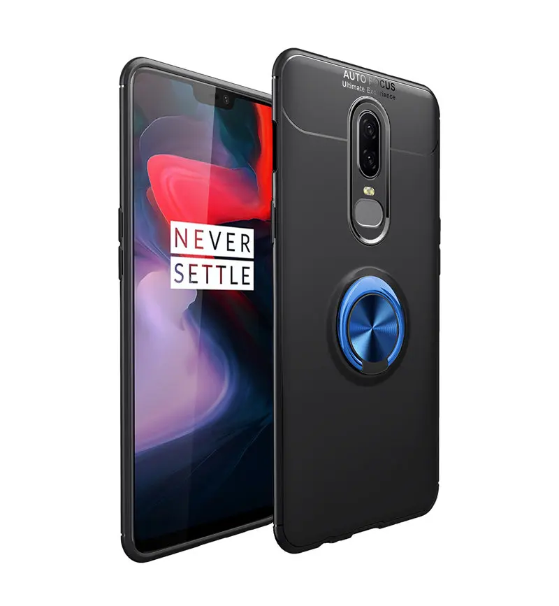 Oneplus 6 A6000 A6003 Case Magnetic Car Ring Holder Silicone TPU Back Cover Phone Case for Oneplus 6 Oneplus6 A6000 A6003