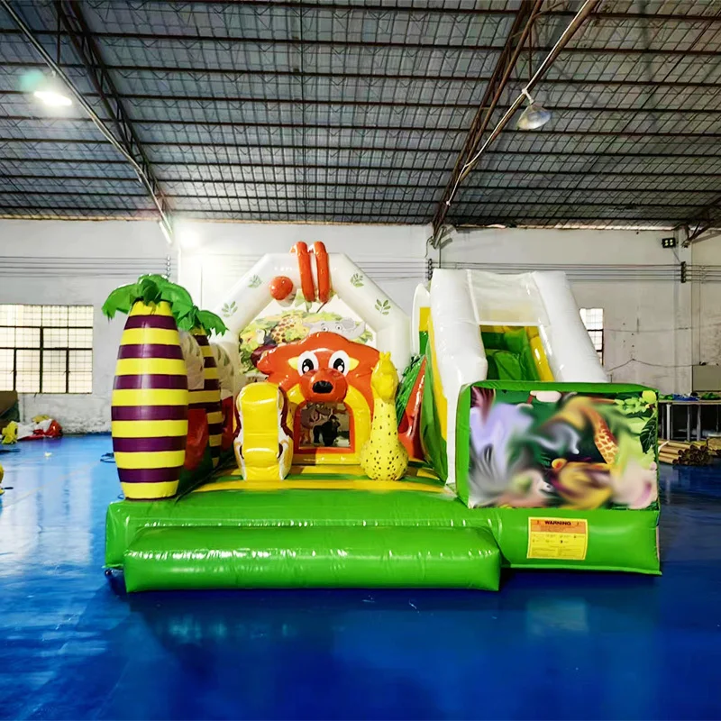 Forest Theme Bouncer Slide Animal Bouncers Children's Inflatable Bounce Castle