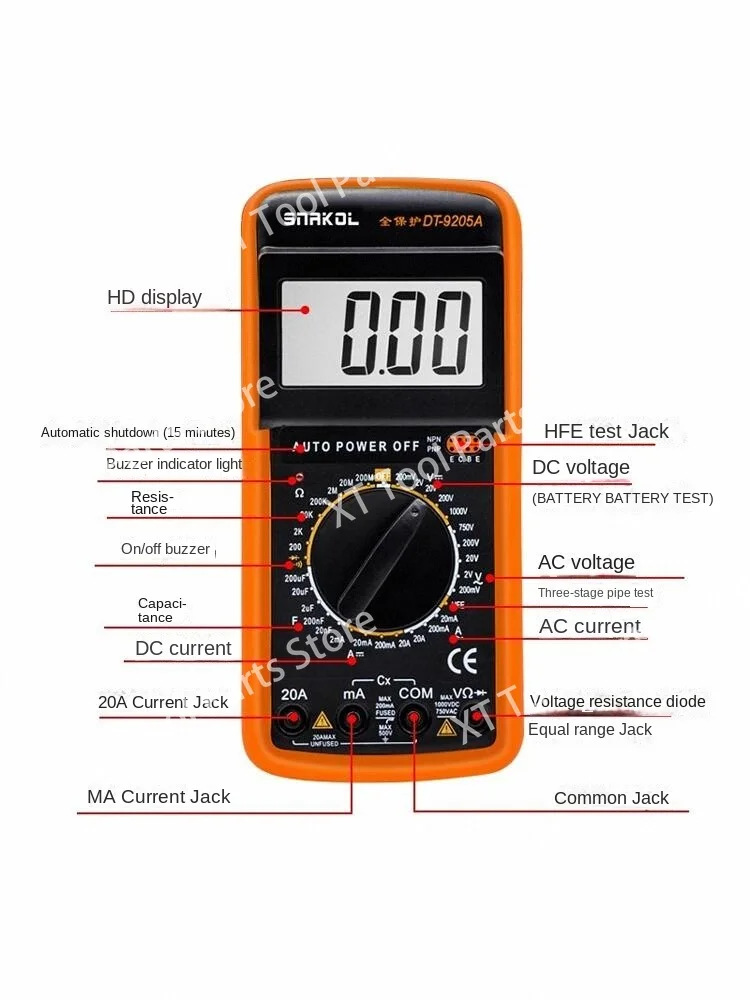 DT9205A High Precision Electronic Multimeter Digital Multimeter