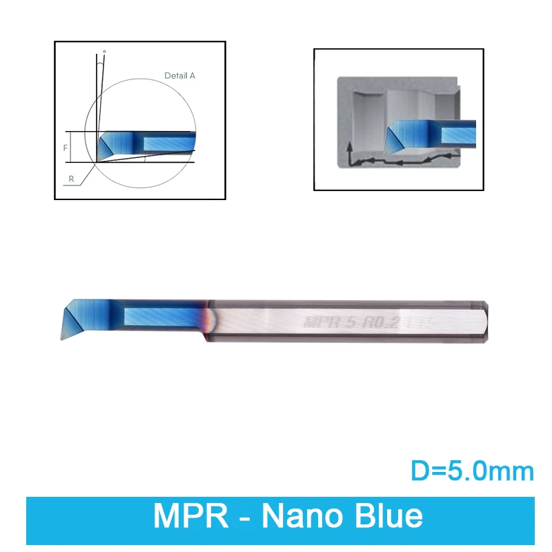 MPR นาโนสีน้ำเงิน4 5 6มม. เครื่องตัดเจาะคาร์ไบด์เคลือบมินิกลึงภายในเครื่องคัดลอกรูเหล็กทังสเตนขนาดเล็ก