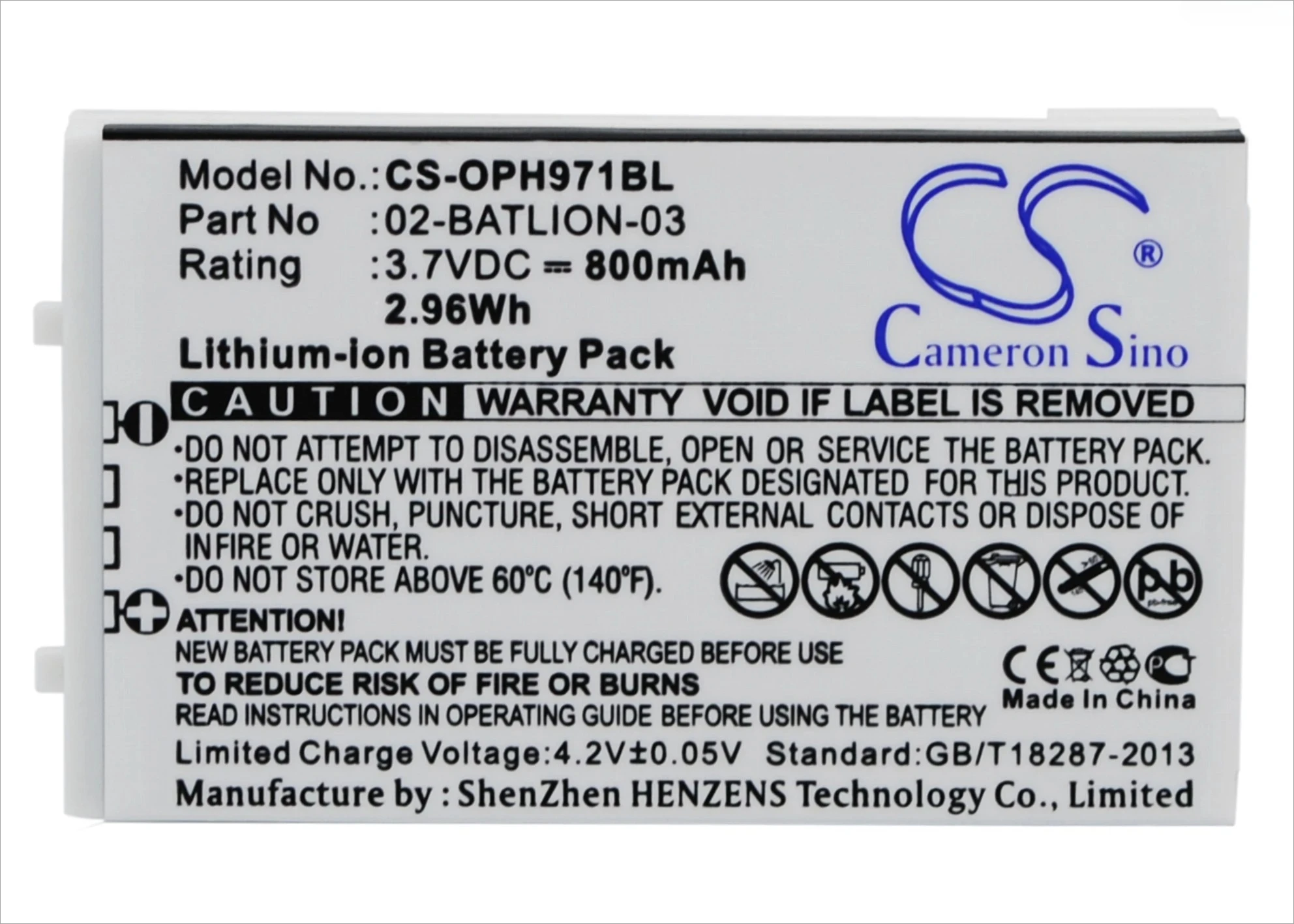 3.7V 800mAh Barcode Scanner Battery for Opticon OPL-9700,OPL-9712,OPL-9713,OPL-9723,OPL-9724,OPL-9725,OPL-9727,OPL-9728,OPL-7734