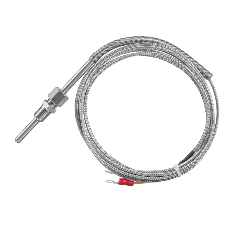 

1/8"NPT Movable Probe Stainless Steel K Type Exposed Thermocouple Temperature Sensor 1M-8M Cable Wire For Temperature Controller
