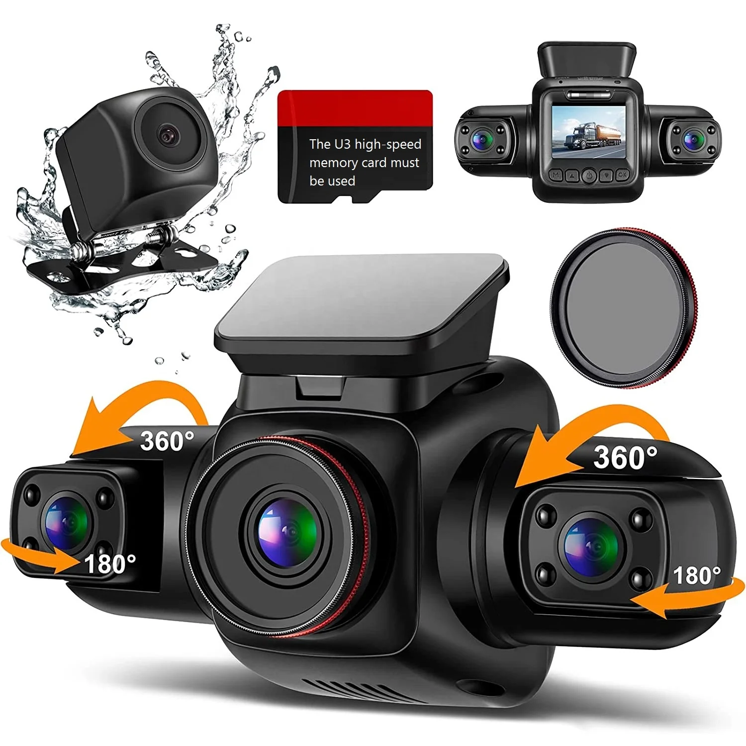 4 Channels 4*1080P car black box 170 Car DVR GPS WiFi Dash Cam Taxi Driving Recorder IR Night Vision 4 cameras