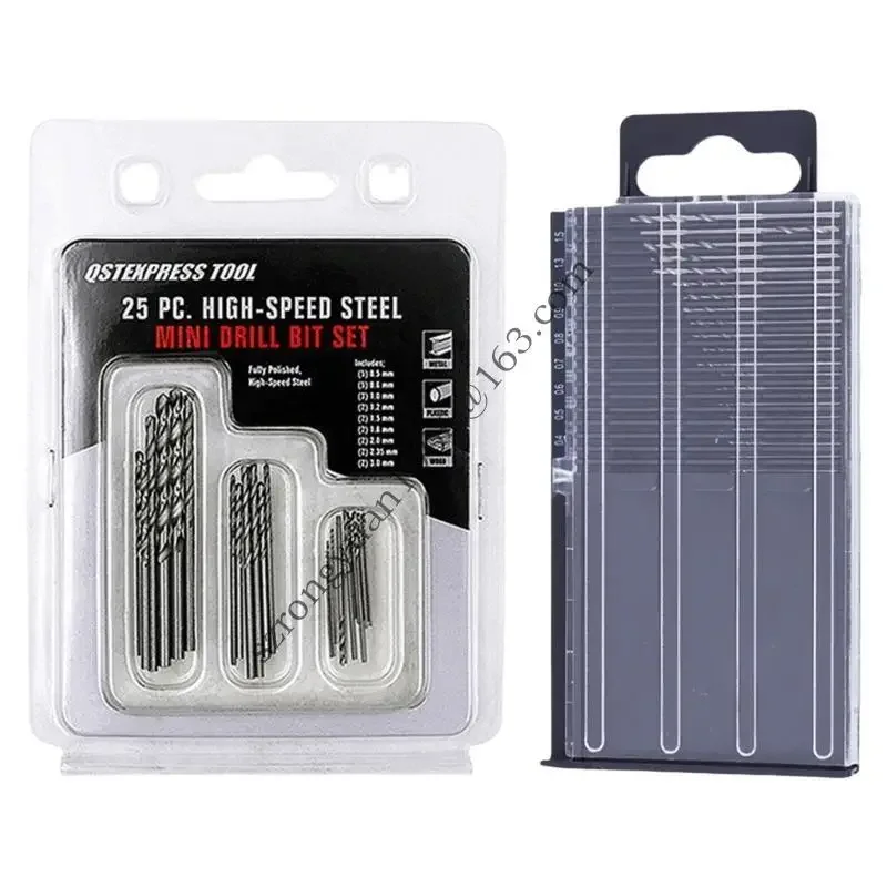 20/25Pcs Mini Twist Drill Bit Set with Plastic Box for Precisions Crafts Jewelry Making and Watch Repair Hole Drill Tool