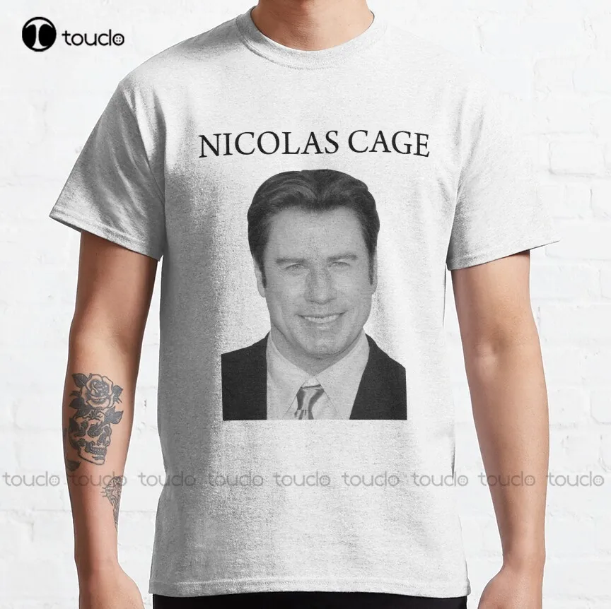 Nicolas Cage John Travolta Faceoff Classic T-Shirt Red Shirts For Women Custom Aldult Teen Unisex Digital Printing Tee Shirts