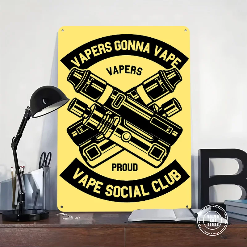 Vape Tinplate Posters Customizable Wall Art Retro Vintage Metal Signs for Home Room Garage Decoration Gaming Bathroom Decor Cozy