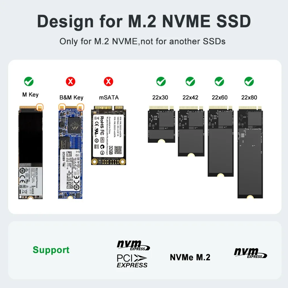 MAIWO-estación de acoplamiento para disco duro externo M.2 NVME, estación de acoplamiento con conexión USB 3,1, tipo C, Gen2X, 10gbps, NVME