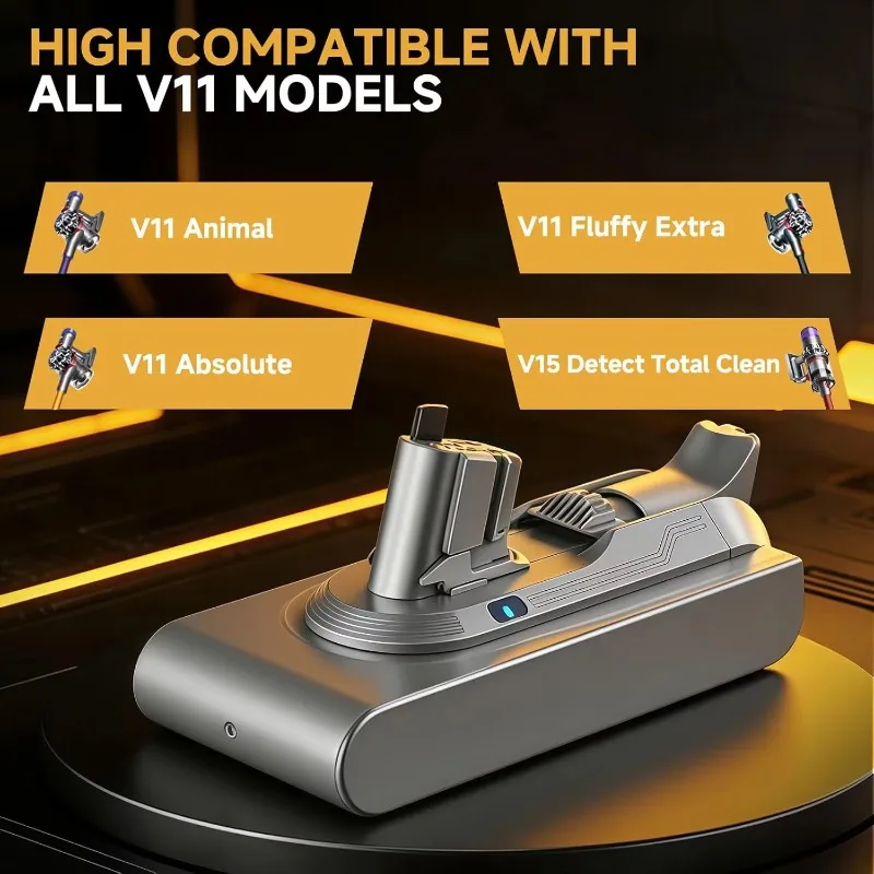 6000mAh 8000mAh V11/V15 Battery Replacement For Dyson Extra/Absolute/Animal/Torque/Drive/Outsize/SV15,SV16,SV22 Vacuum Cleaner