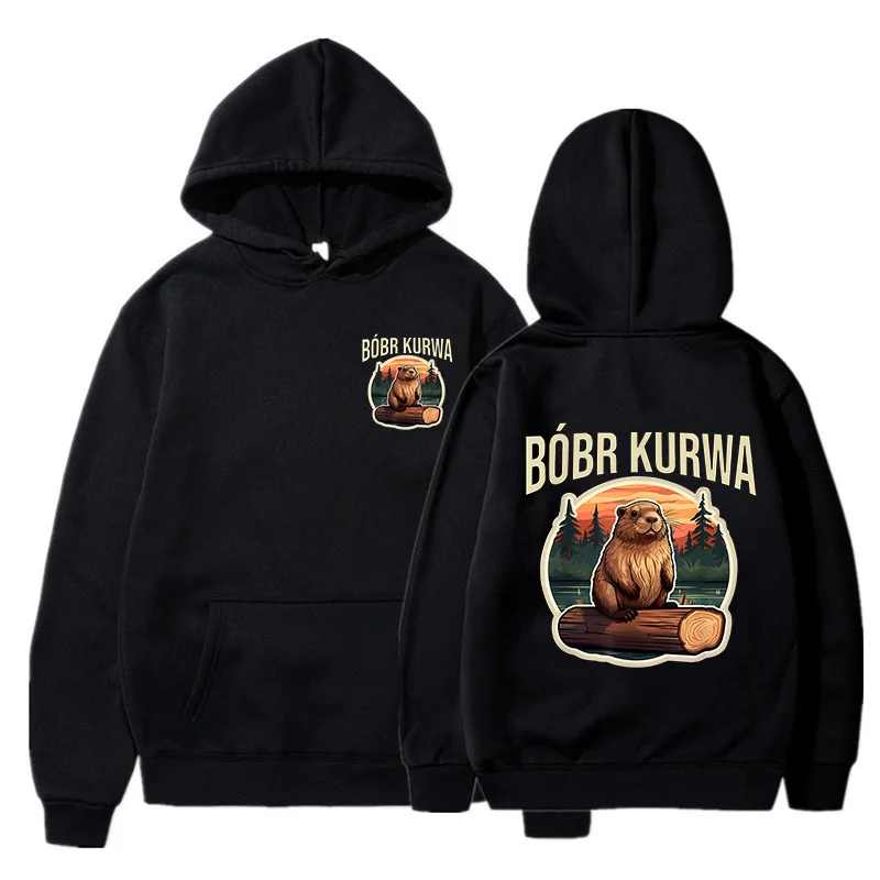 Men Women Fashion Streetwear Bobr Kurwa Harajuku Y2k Hoodies Funny Cartoon Casual Hooded Kurwa Bober Grunge Sweatshirts Clothes