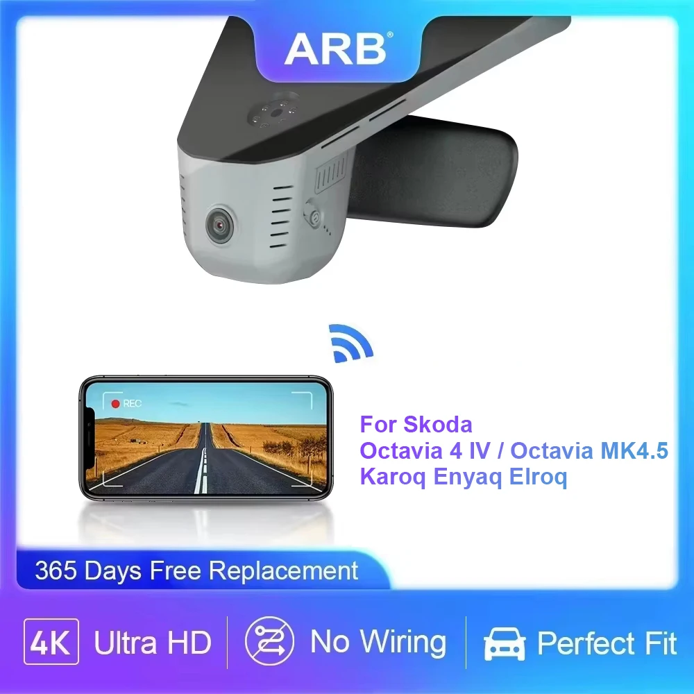 Dash Camera for Skoda Octavia 4 IV 2020 - 2025, ARB Car Cam DVR for Skoda Octavia MK4.5 2025 2026 / Skoda Karoq Enyaq Elroq