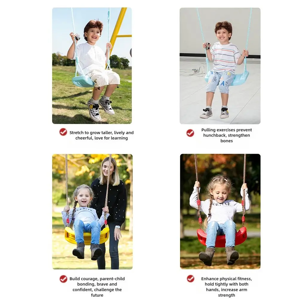 Balanço infantil de plástico multicolorido com corda suspensa cadeira de suspensão altura ajustável fácil instalação balanço interno e externo