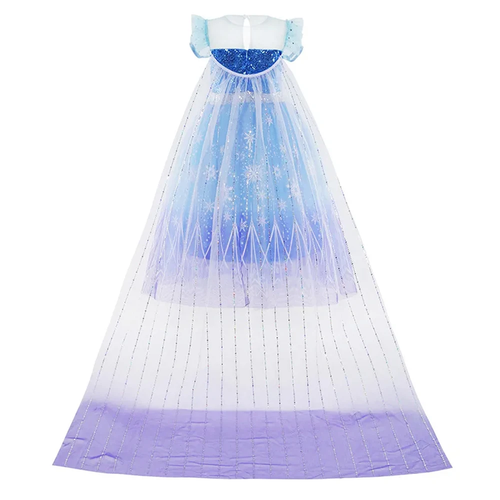 Girls Elsa Role Playing Dress Kid Halloween Carnival Apparel Girls Birthday Cosplay Princess Dress