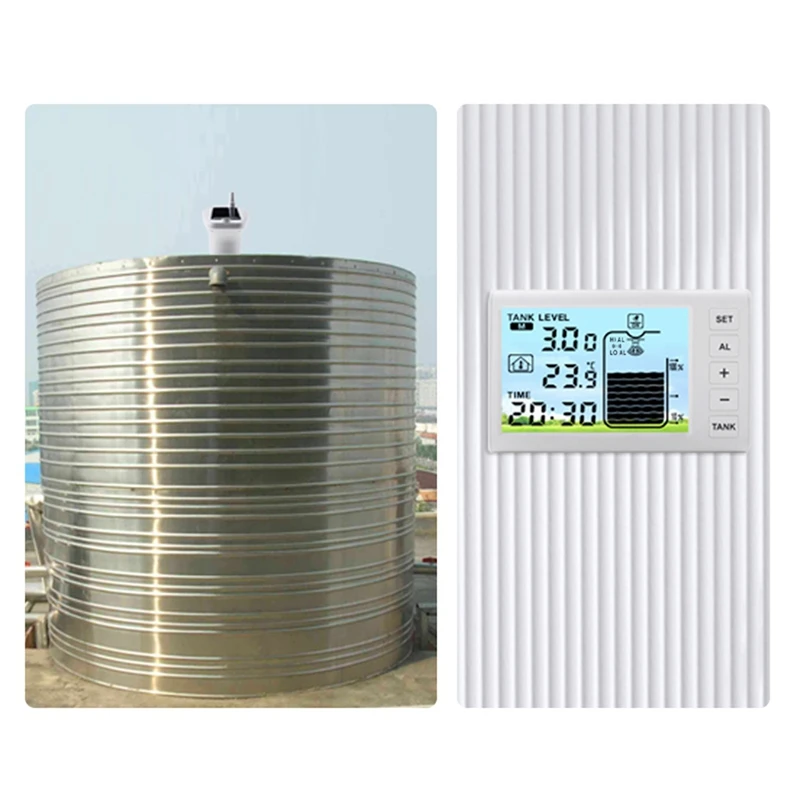 

B61A-Ultrasonic Level Sensor, Water Liquid Depth Level Meter Sensor Liquid Level Sensor With Temperature Display LED Display