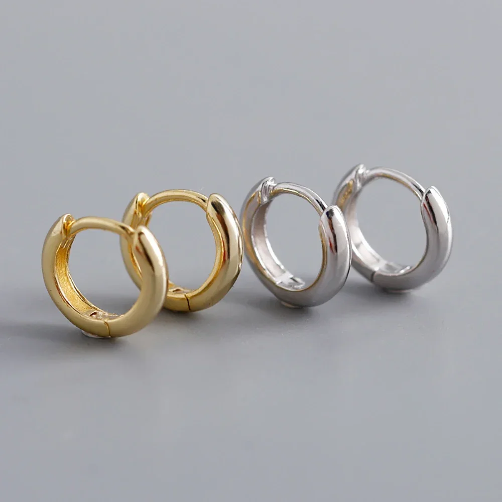6-15mm Stainless Steel Earring Minimalist Classic Round Gold Color Earring for Women Men Tiny Huggie Hoop Rock Jewelry Gift