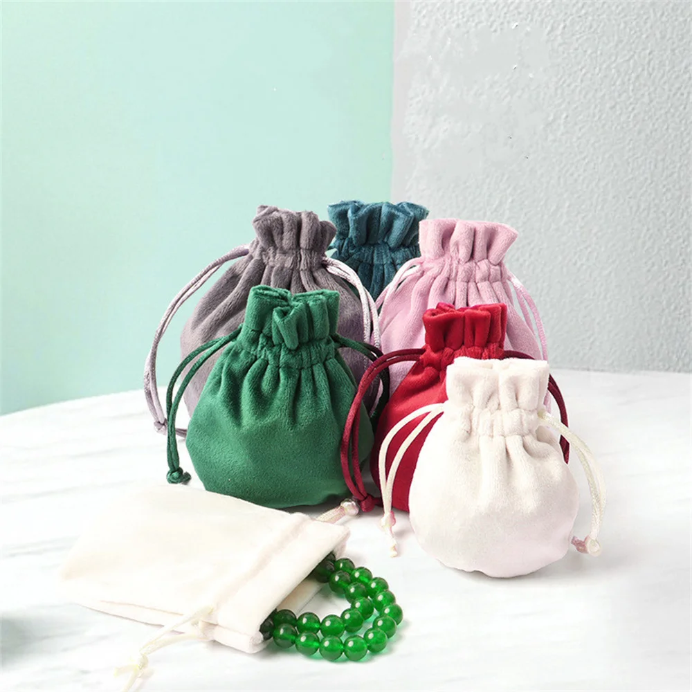 Drawstring Velvet Sachet 7x9/8x10/10x12cm Pouches Small Size Jewelry Gift Display Packing Bags Can Customized Accessories 2023