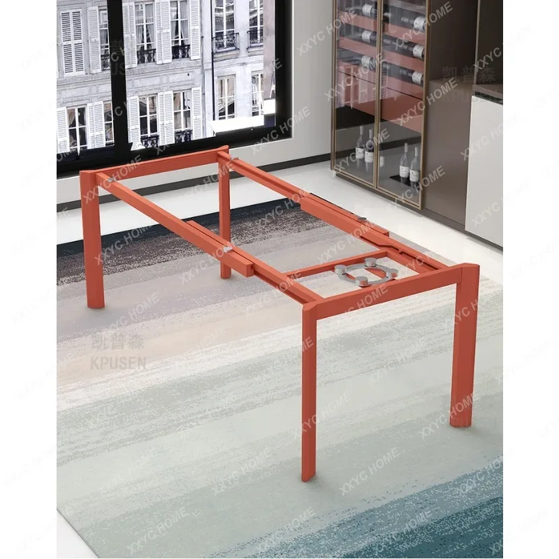 XX X Tempered Glass Dining Table Light Luxury Folding Dining Table Rectangular Custom Color Unilateral Telescopic Dining Table
