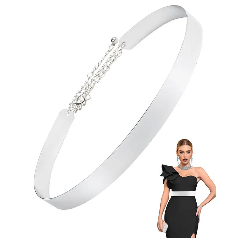 1ピース ゴールドカラー ウエストチェーン 夏 個性的 カセット スパンコール レディースベルト