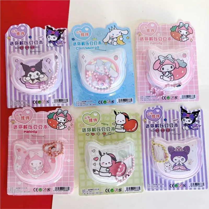 Cartoon Sanrio Decompression MINI Note book Hello Kitty Kuromi Cinnamoroll Cute Pendant Pocket Book Fun Student Stationery Gift