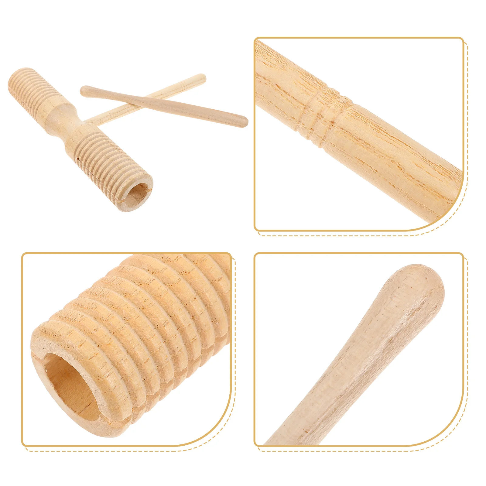 

1Set Wood Guiro Percussion Instrument Exquisite Craftsmanship Rich Resonant Sound Musical Performance Gift Home Decor
