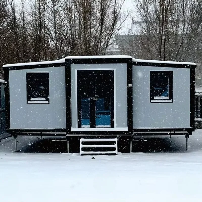 20ft 40ft Foldable Container House Customized Double Wing Expansion Container House Habitable Mobile Folding Container House