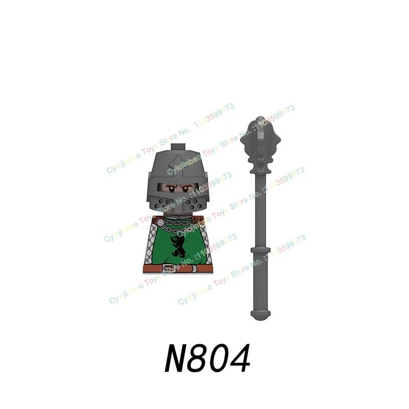 Castello medievale Sci-Fi guerra fanteria cavaliere guerriero tribale aquila guerriero Building Block accessori testa arma giocattoli per bambini N801-804