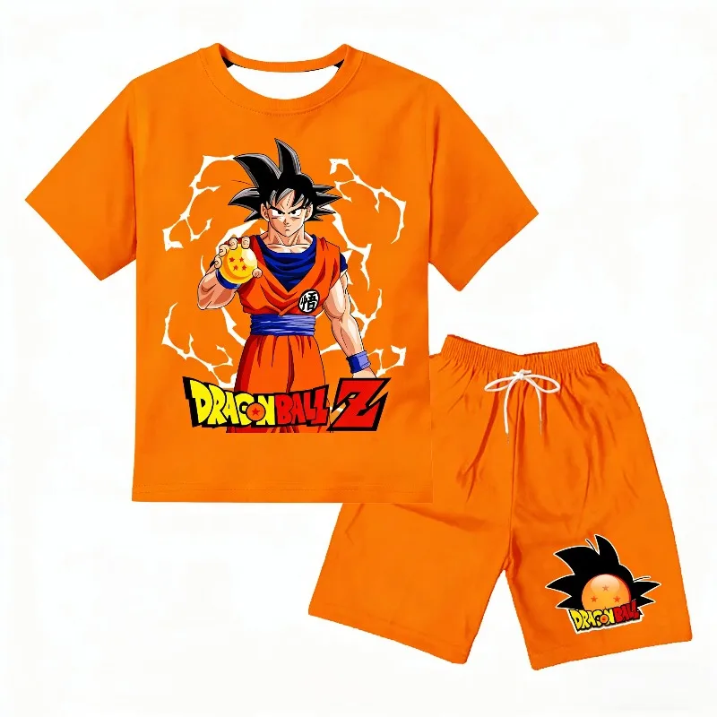 

2026 Fashion Dragon Ball Z Tshirt Set Kids Vegeta Boys Clothes Mens Women T-shirt Suit Trucksuit Clothes 3d Goku Short Sleeve