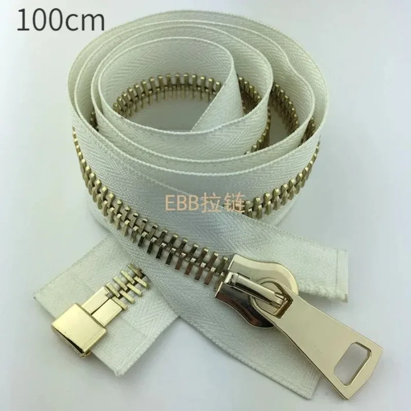 15# 60 To 100cm Oversize Luxury Metal Zipper Black White for Jacket Formal Dress Coat Clothing Decoration Sewing Accessories